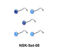 5 Silver Nose Stud Sets NSK-SET-08